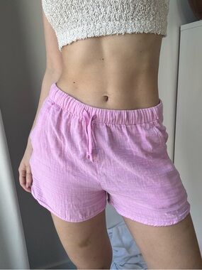 Aritzia Wilfred Free Light Pink Drawstring Lounge Shorts